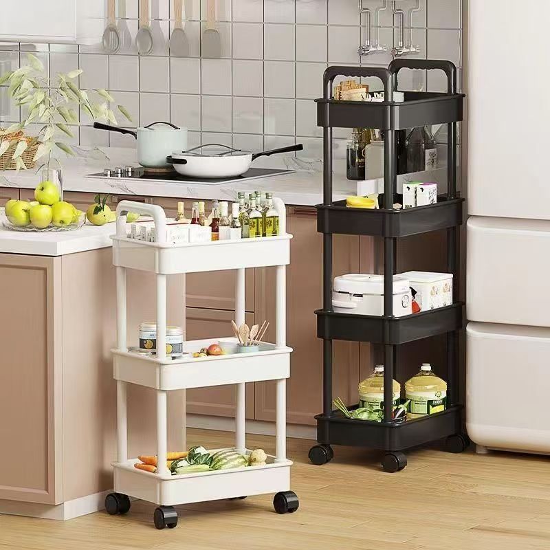 Book Cart Rolling - Kitchen Multi-Functional Rolling Cart 3/4/5-Tier Mobile