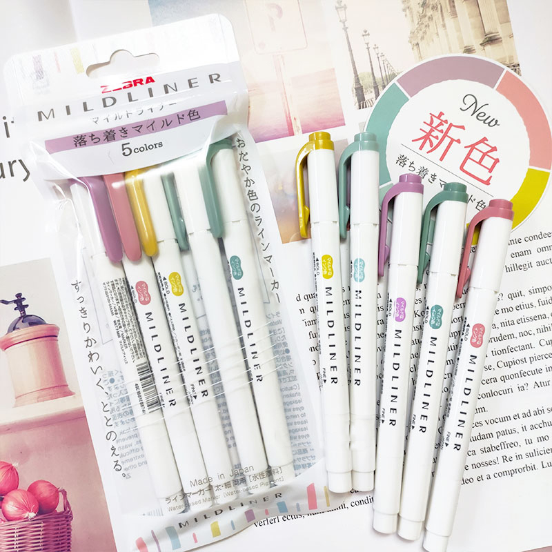 Zebra Pen Mildliner - NEW zebra mildliner highlighter markers,WKT7 double-ended