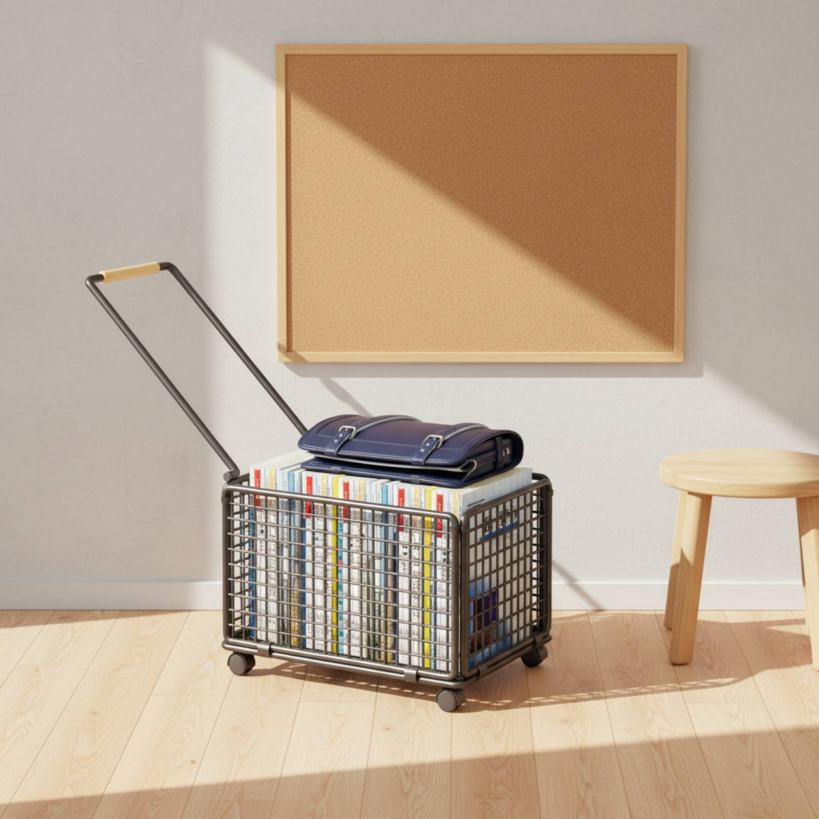Book Cart Rolling - Deskside Storage Trolley With Wheels Rolling