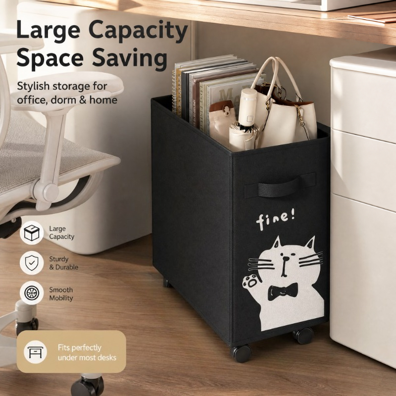 Book Cart Rolling - Under Desk Rolling Storage Cart Organizer