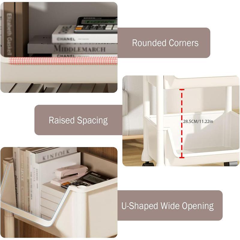 5-Tier Rolling Storage Cart wi - đánh giá và giá Book Cart Rolling