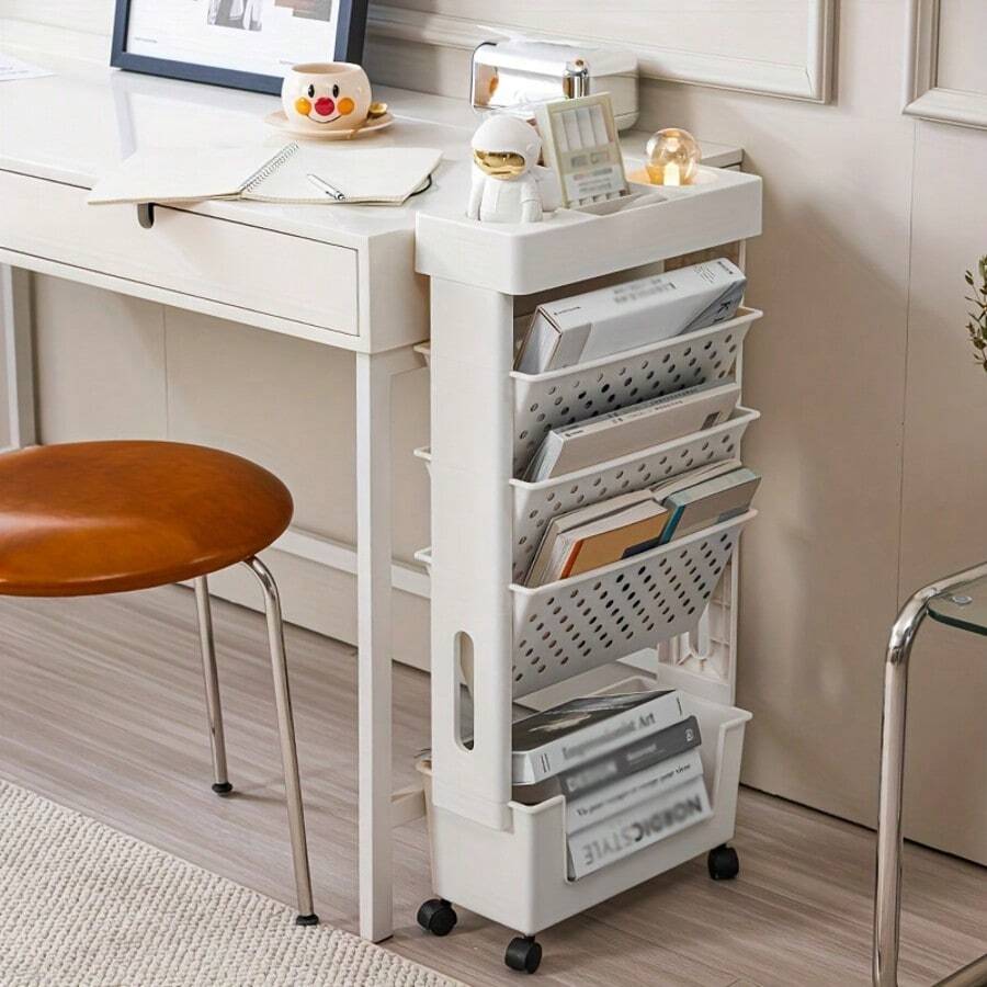 5-Tier Rolling Storage Cart wi - đánh giá và giá Book Cart Rolling