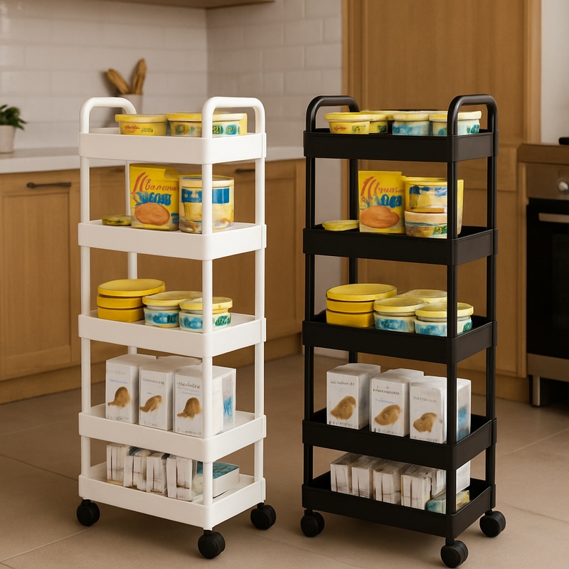 5-Tier Rolling Storage Cart wi - đánh giá và giá Book Cart Rolling